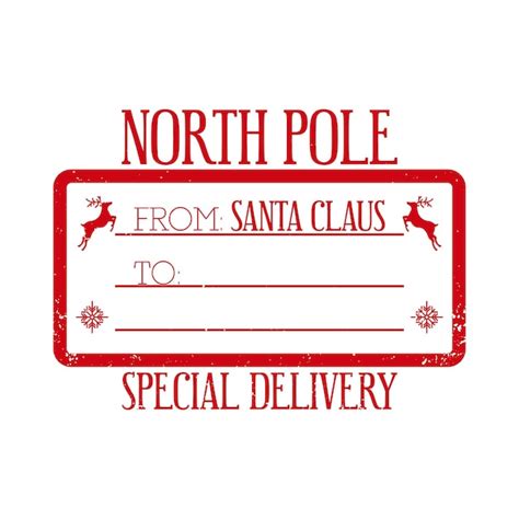 Premium Vector | North pole special delivery from santa claus holiday stamp design for letters ...