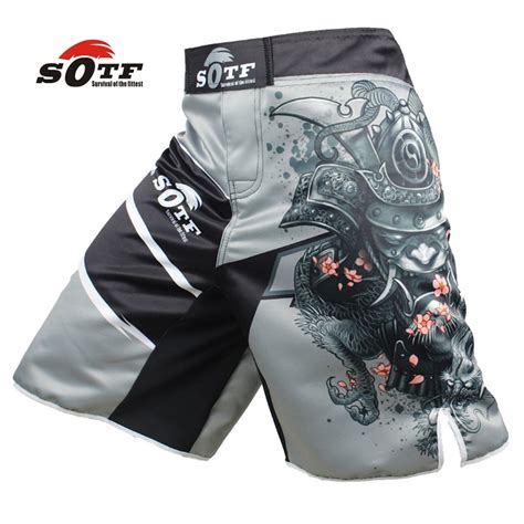 SOTF Men S Japanese Warrior Gray Sports Fitness Angle Pants Tiger Muay