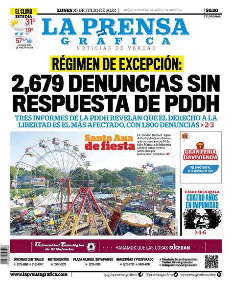 La Prensa Gráfica on Twitter Compartimos la PortadaLPG para la