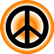 PEACE SIGN: Gradient Background Orange--POSTER