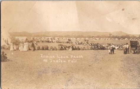 Real Photo Postcard Rosebud Indians Love Feast At Indian Fair South