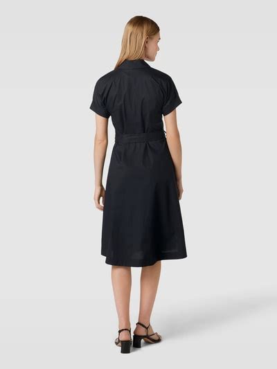 Christian Berg Woman Knielanges Kleid Aus Reiner Baumwolle Black