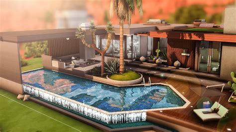 Modern Desert Villa No Cc Stop Motion Build Sims 4 Youtube