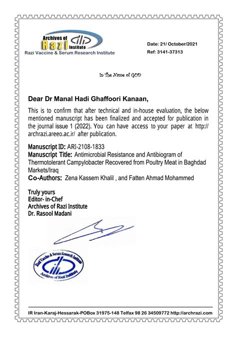 Pdf Acceptance Letter For Publication