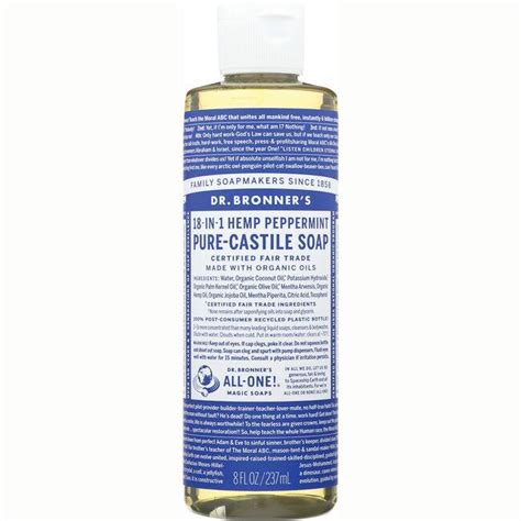 Dr Bronner S In Hemp Peppermint Pure Castile Soap Oz Liq Swanson