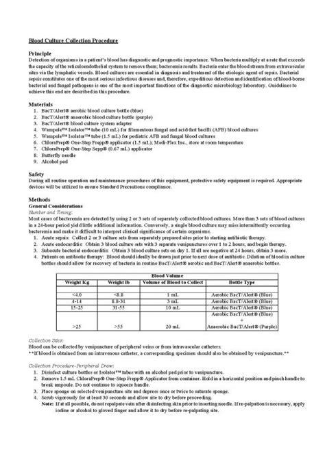 Blood Culture Procedure Pdf 87393 | 5658cbf Blood Culture Collection ...