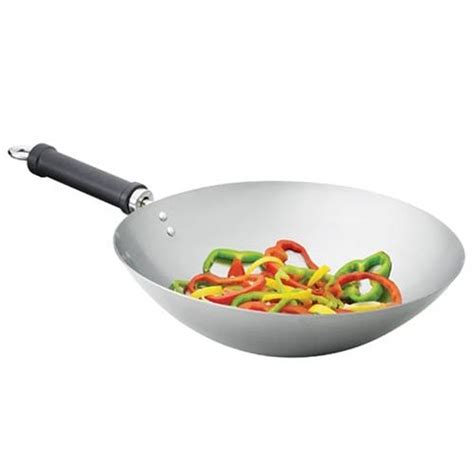 KitchenCraft Wokpan World Of Flavours 30 Cm Carbon RVS Zilver Blokker