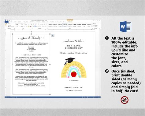 Preschool Kindergarten Graduation Program Template Printable