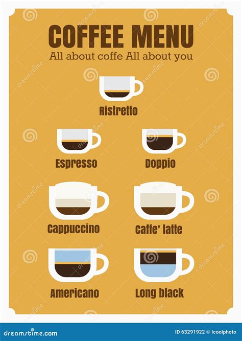 Espresso Coffee Menu Stock Vector Image 63291922