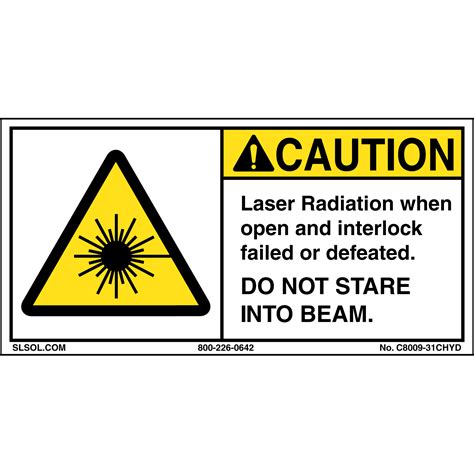 Caution Laser Radiation Safety Label 2 X4