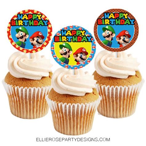 Super Mario Bros Cupcake Toppers Instant Download My Store Super