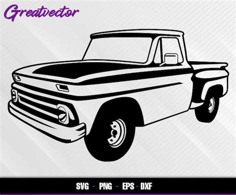 1965 1966 C10 Pickup L Eps Svg Png Dxf L Vector Art Etsy México