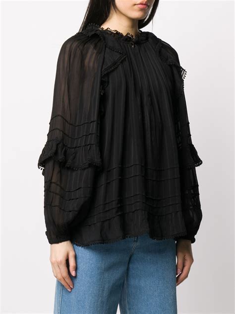 Jayden Keyhole Neckline Ruffled Blouse Marant Étoile