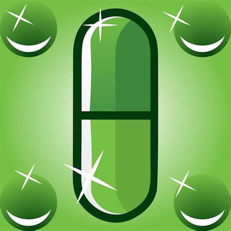 Premium Vector A Green Pill With A Green Pill On It