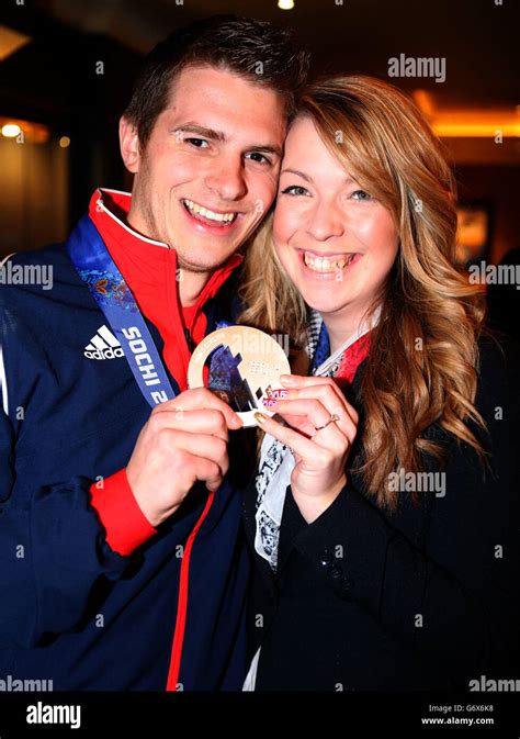 Olympics - Team GB Curling Arrive Home - Edinburgh Airport Stock Photo ...