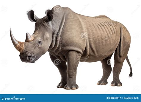 Black Rhinoceros Isolated on White Stock Illustration - Illustration of ...