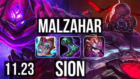 Malzahar Vs Sion Top Defeat Rank Malz Br Master Youtube