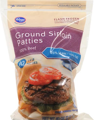 Kroger® Ground Sirloin Patties 85 10 Ct 25 Lb Ralphs