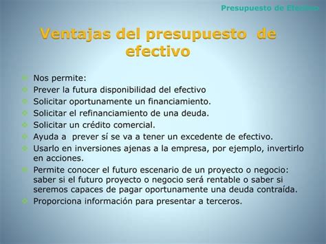 Presupuesto De Efectivo Ppt