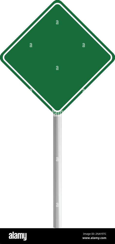 Road Green Traffic Sign Board Blank Board With Place For Text Danger