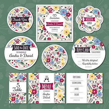 Floral Wedding Card Background Romantic Engagement Vector Background