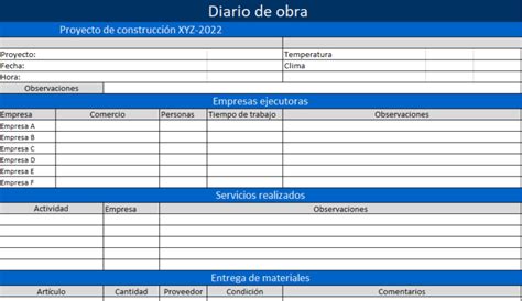 Usa Una Plantilla Excel Para Control De Obras O Da Un Paso M S Y