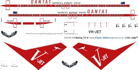 1144 Scale Decal Qantas 737 800 Retro V Jet