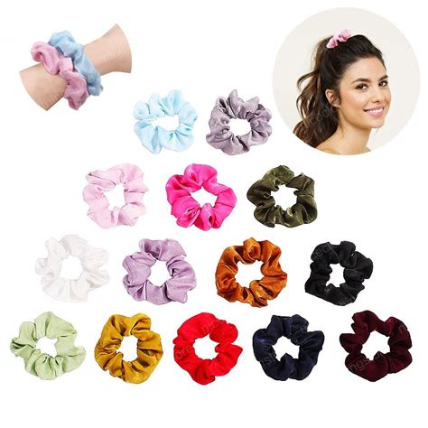 Small Satin Solid Hair Scrunchies Women Elastic Hair Bands