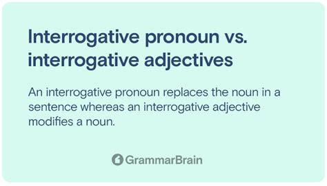 What Are Interrogative Pronouns Definition Examples How To Use Grammarbrain