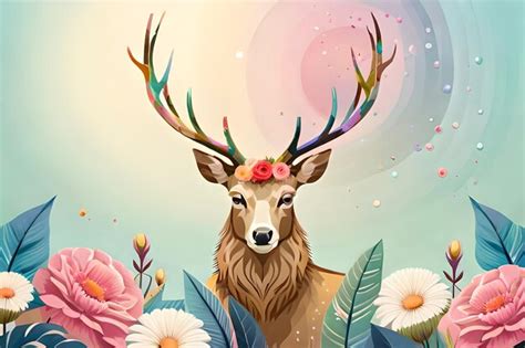 Premium Photo A Detailed Illustration A Print Of Vintage Deer Head