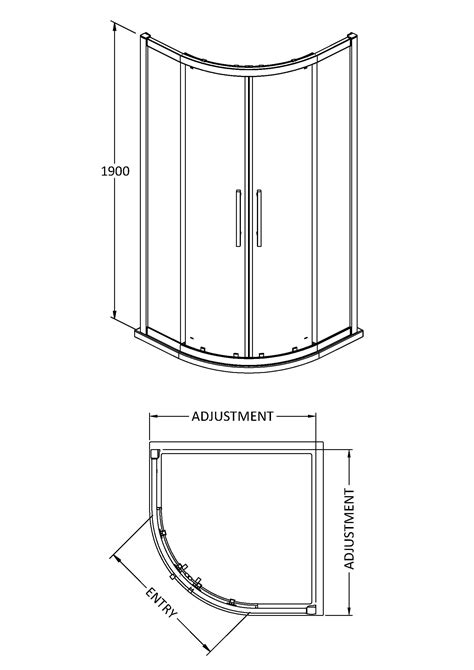 Hudson Reed Apex Quadrant Enclosures Apex 1000mm Quadrant