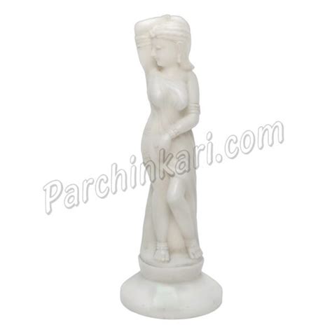 Naked Lady Statue In White Marble Handcrafted For Home Decor