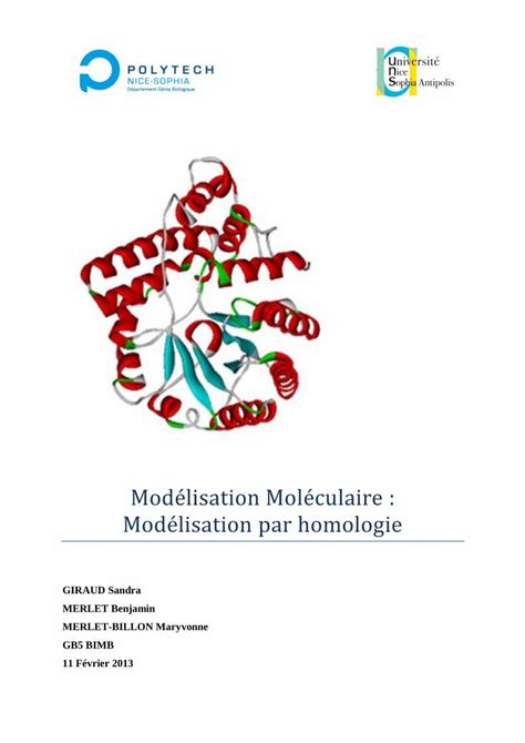 Pdf Mod Lisation Mol Culaire Mod Lisation Par