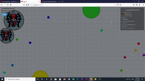 Agar Io Server Domination Youtube