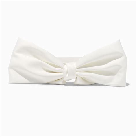 White Silky Knotted Bow Headband | Claire's