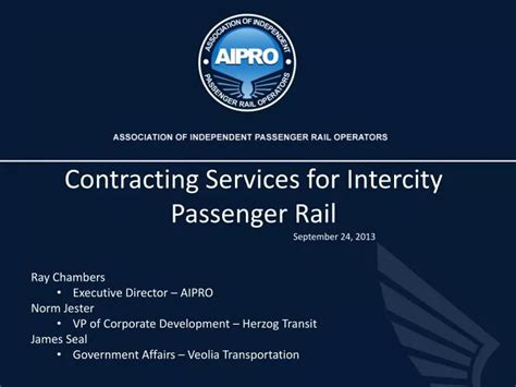 PPT Contracting Services For Intercity Passenger Rail PowerPoint