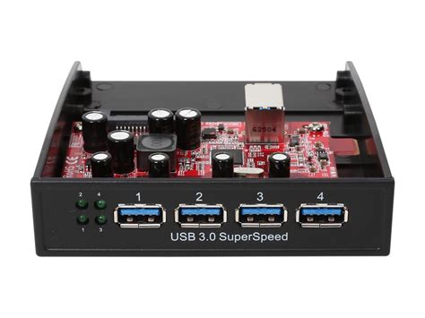 Usb 3 0 Front Panel 4 Port Hub With 3 5 5 25 Inch Bay 35bayusb3s4