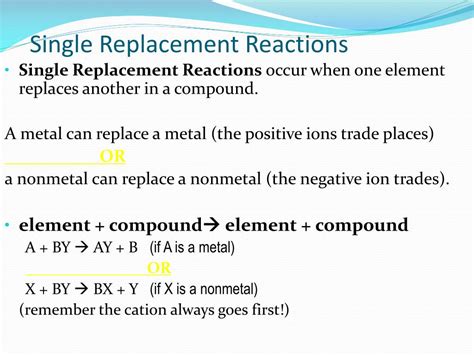 PPT - Single Replacement Reactions PowerPoint Presentation, free ...