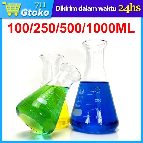 Jual Labu Erlenmeyer Erlenmeyer Flask Conical Glass Pyrex Ml