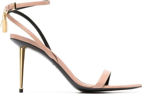 Tom Ford Neutral Padlock Pointy Naked Leather Sandals Shopstyle