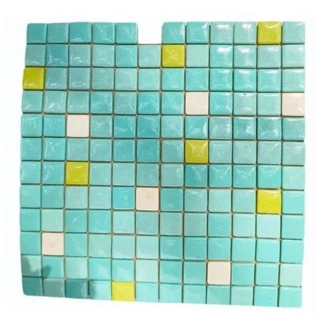 Sea Green Glass Mosaic Swimming Pool Tile X Feet X Mm At