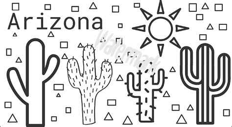 Arizona Coloring Pages Downloadable Pages Desert Pages Etsy