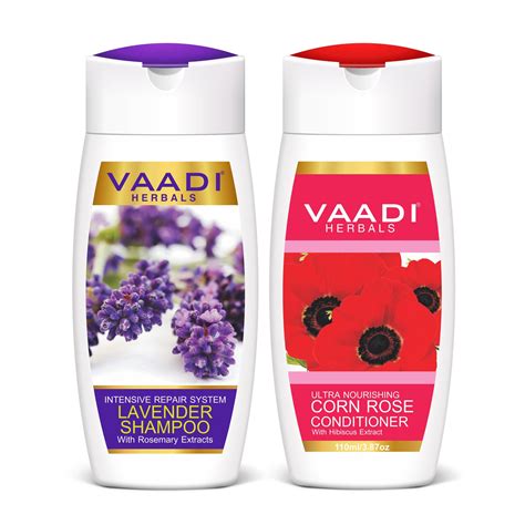 Lavender Shampoo With Corn Rose Conditioner 110 Ml X 2 Vaadi Herbals India