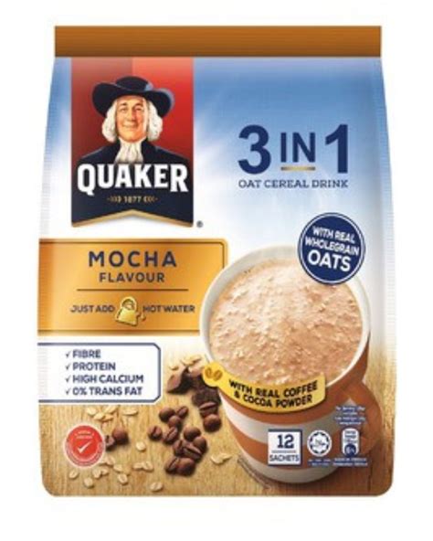 Sachets X Grams Quaker Oat Cereal Drink In Mocha Flavor