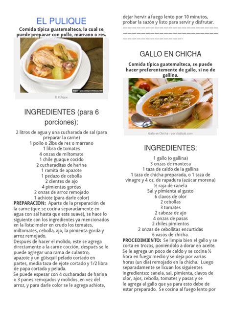 10 Recetas De Comidas Guatemaltecas Caldo Panes