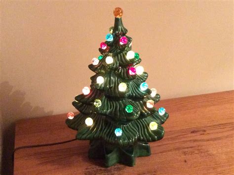 Vintage Cracked Marble Lights Ceramic Lighted Christmas Tree 15 By