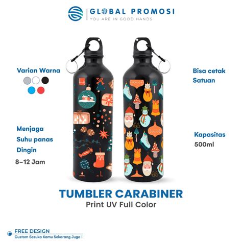 Jual Custom Tumbler Sport Sepeda Event Souvenir Run Bottle Carabiner