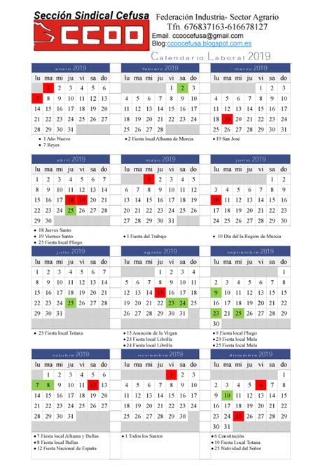 Calendario Laboral Todos Los Festivos Por Comunidades Bank Home