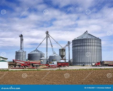 Grain Silos On The Farm Stock Image Image Of Warehouse 31062487