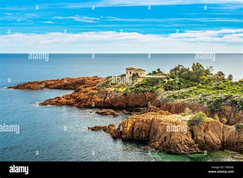 Red Rocks Coast And Sea At The French Riviera In Cote D Azur Near